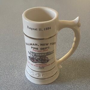 Tallman Fire Dept. Commemorative Stein Cream Mug Collectible